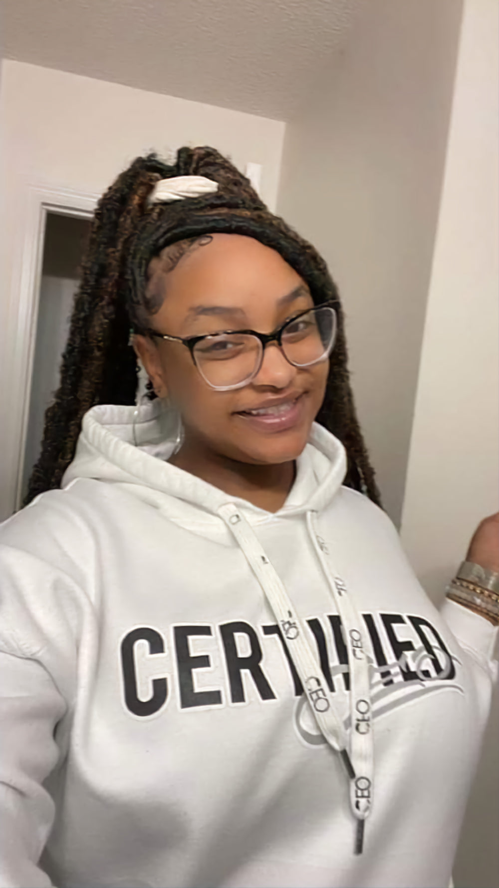 Certified CEO Clothing hoodie with custom drawstrings